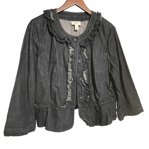 Ann Taylor LOFT Denim blazer/ jacket Size 14 - Picture 3 of 13